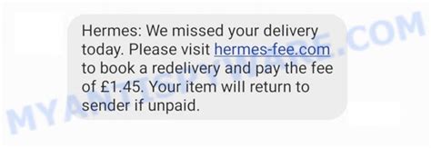 redelivery hermes scam alert